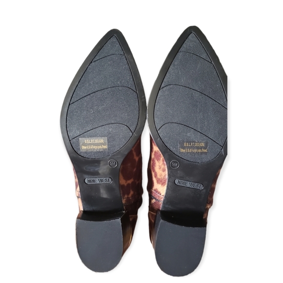 Nine West Black Brown Animal Print Hartyn Booties NWOT - Picture 5 of 5